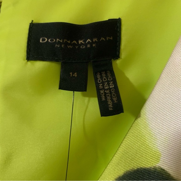 NWT Donna Karan New York Printed V-neck Floral Mikado Gown 14 Formal Wedding - Picture 15 of 16